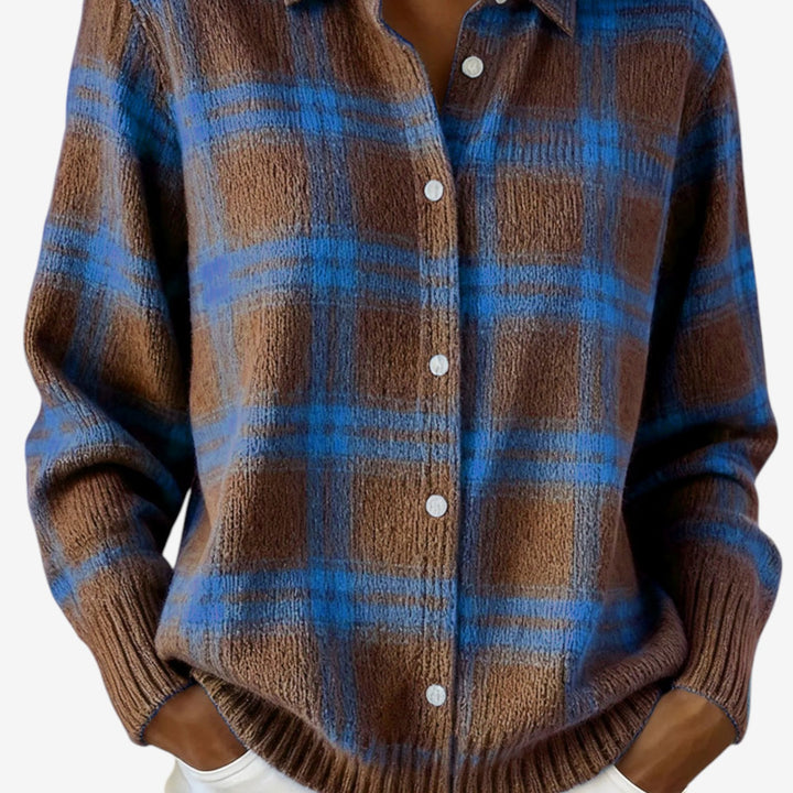 Josefa™ Chaqueta Cuadros Abotonada