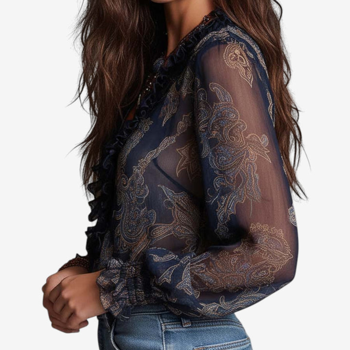 Tomeka™ Blusa Bordada Elegante