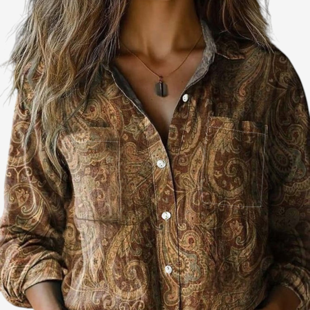 Channelly™ Blusa Paisley Bohemia