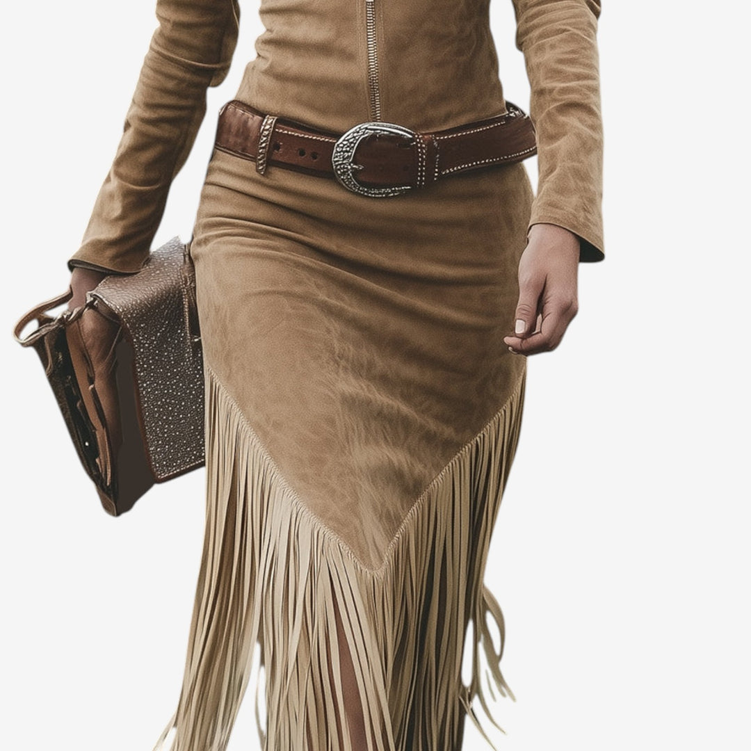 Dolores™ Vestido Maxi Con Flecos