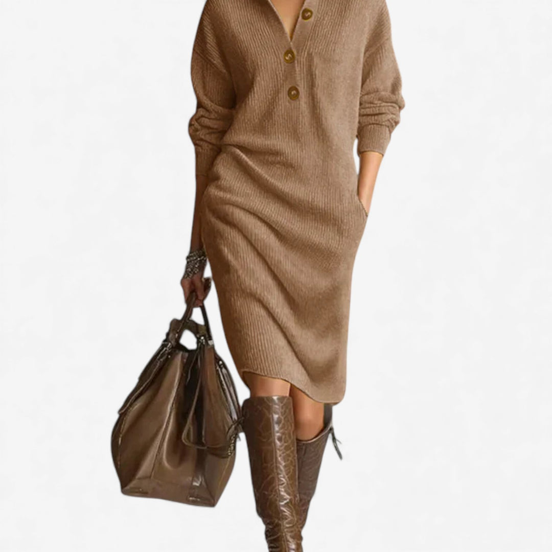 Teresa™ Vestido Midi Abotonado