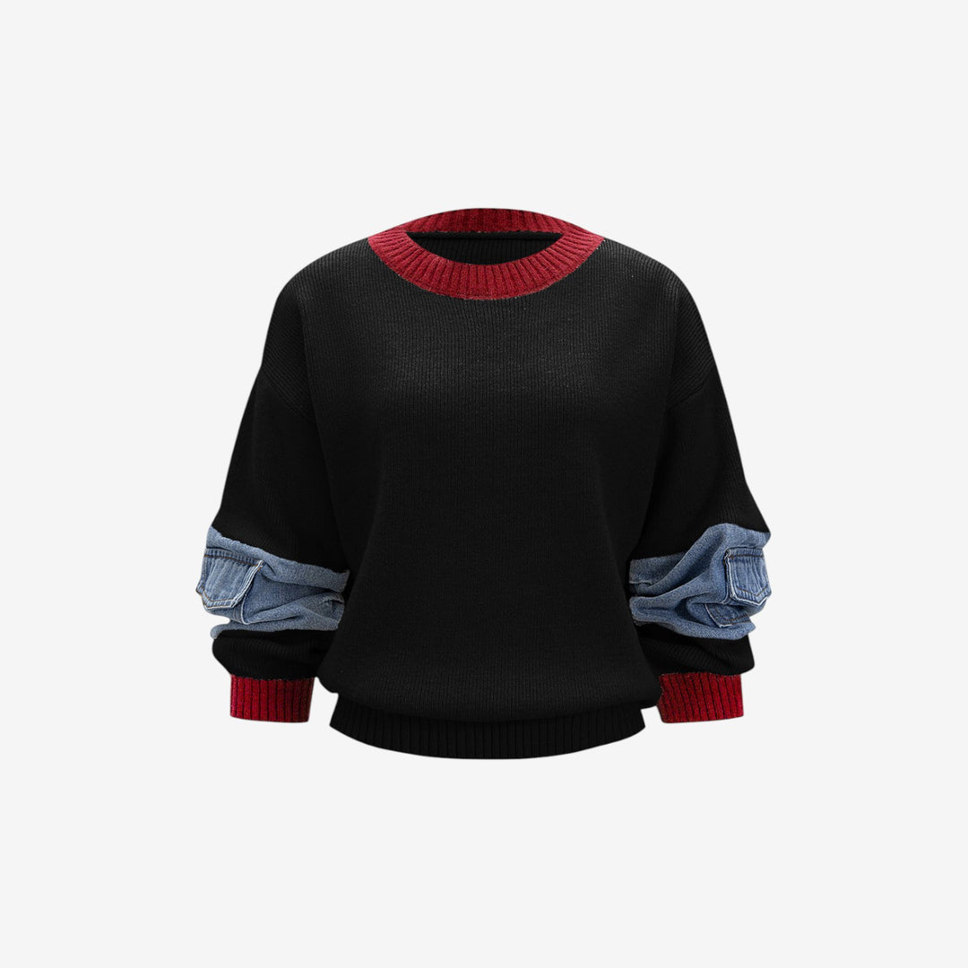 Noelia™ Sudadera Contraste Casual