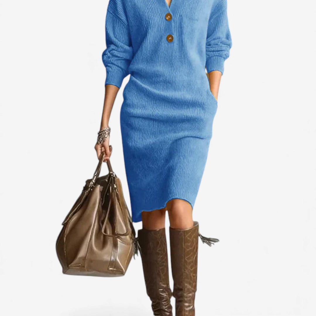 Teresa™ Vestido Midi Abotonado