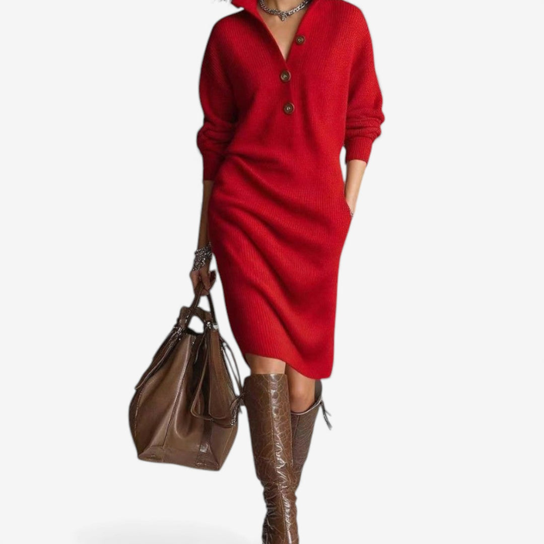 Teresa™ Vestido Midi Abotonado