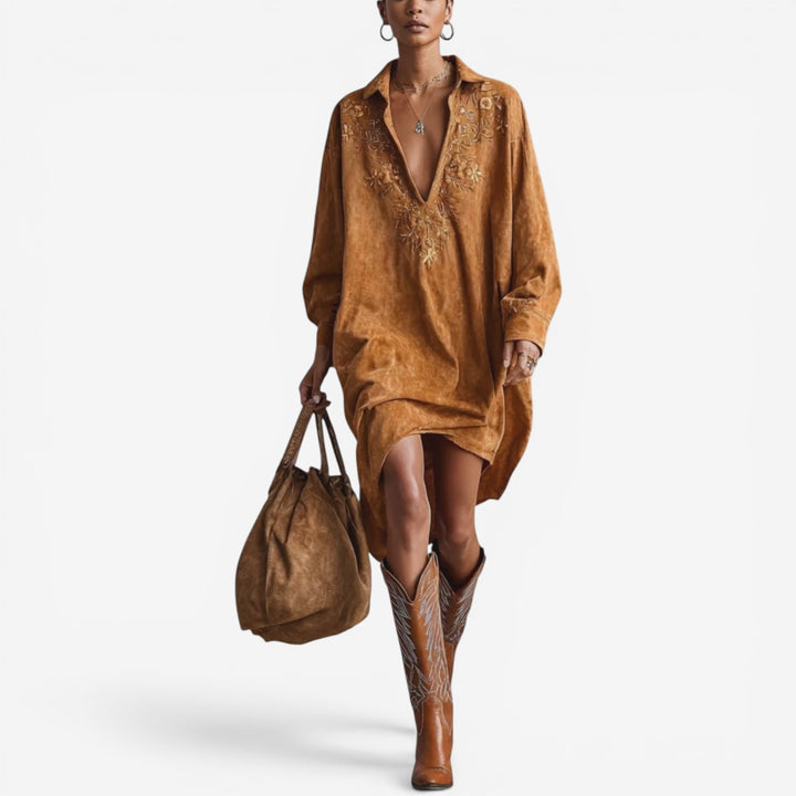 Wava™ Vestido Camisero Bordado