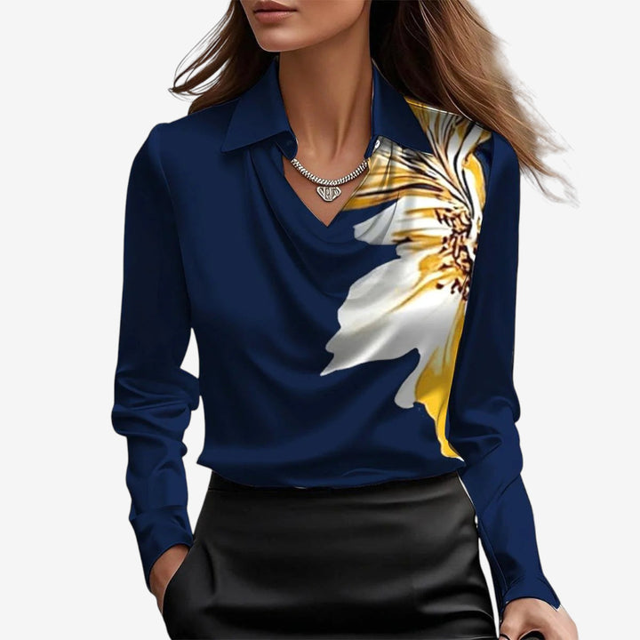 Belén™ Blusa Cuello Drapeado