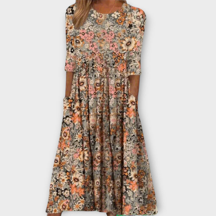 Calvina™ Vestido Midi Floral