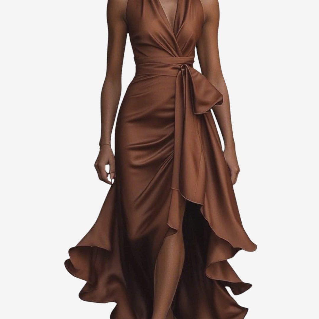 Claudia™ Vestido Noche Volantes