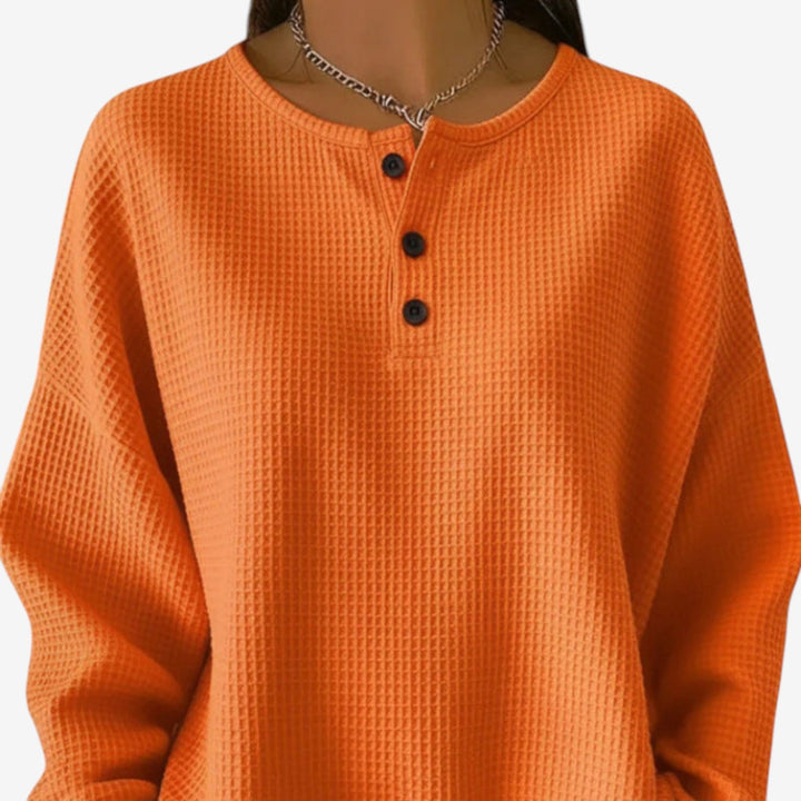 Beatriz™ Suéter De Botones Waffle
