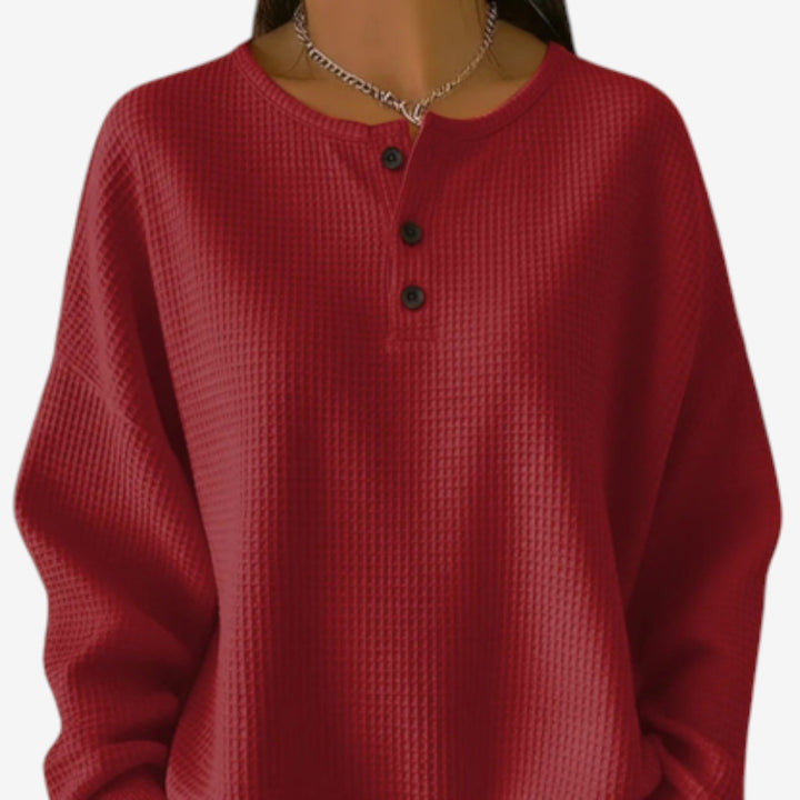 Beatriz™ Suéter De Botones Waffle