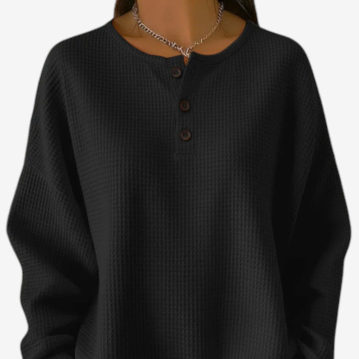 Beatriz™ Suéter De Botones Waffle