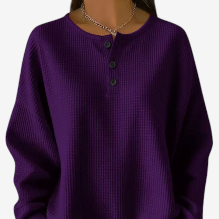 Beatriz™ Suéter De Botones Waffle