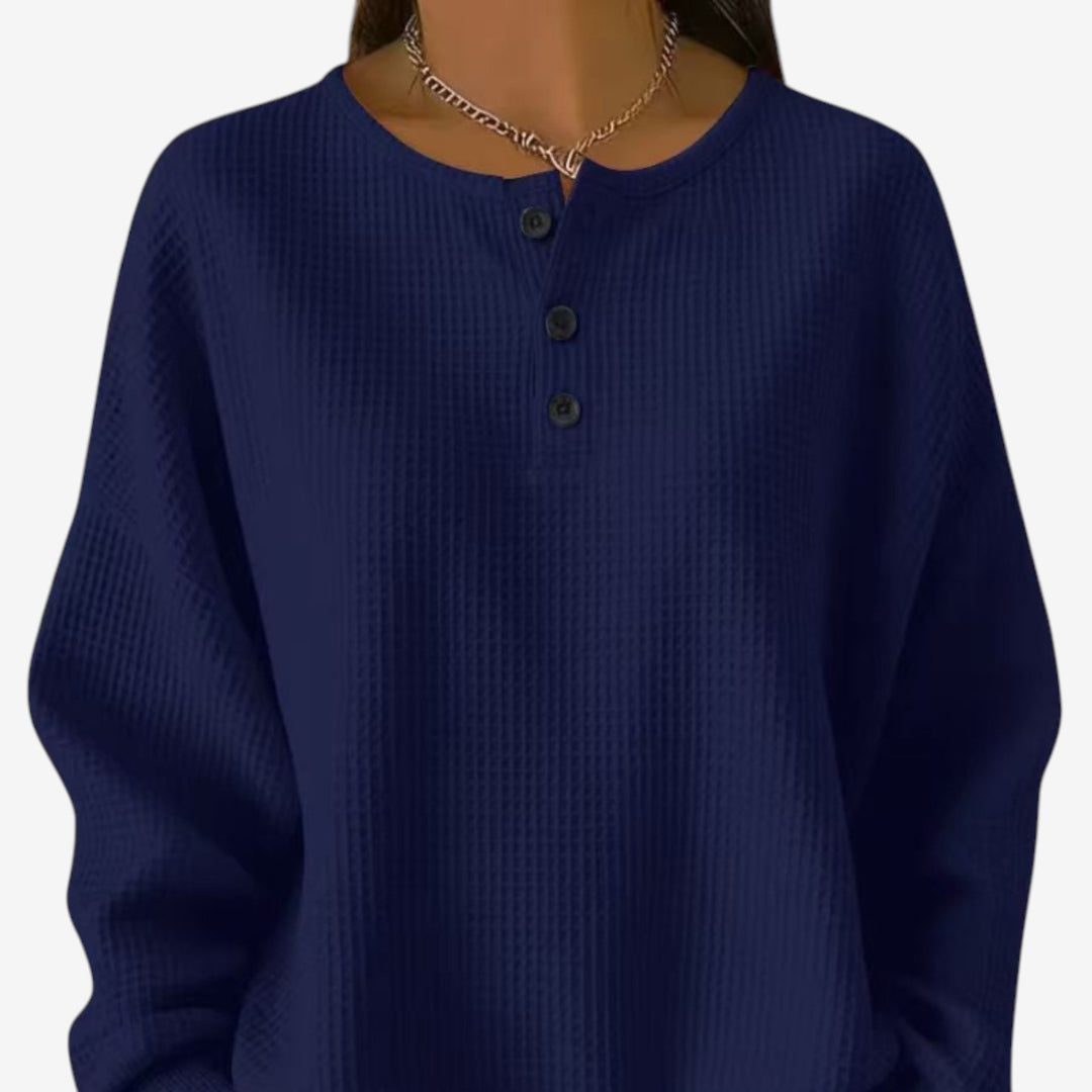 Beatriz™ Suéter De Botones Waffle