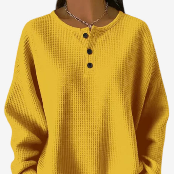 Beatriz™ Suéter De Botones Waffle