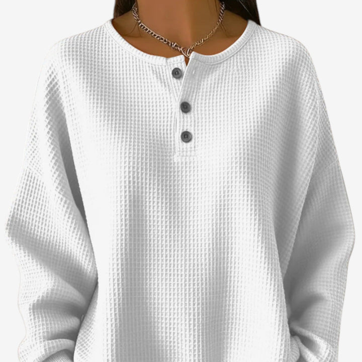 Beatriz™ Suéter De Botones Waffle