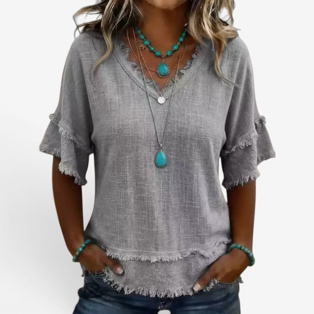 Lucena™ Blusa Escote Pico