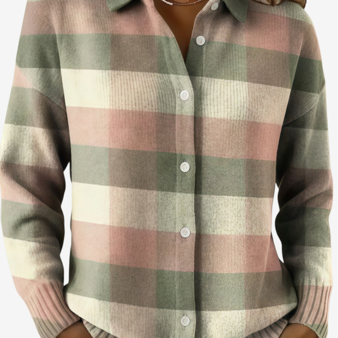 Josefa™ Chaqueta Cuadros Abotonada