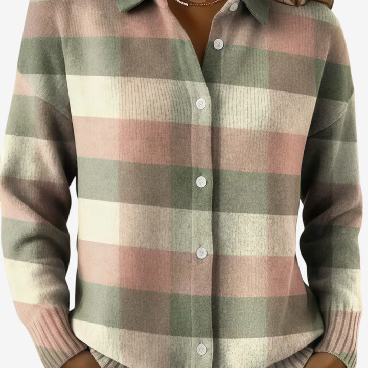 Josefa™ Chaqueta Cuadros Abotonada