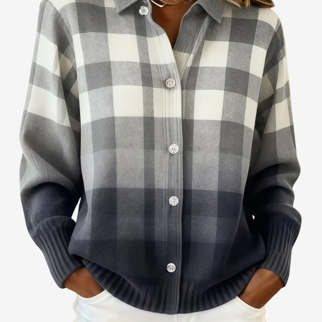 Josefa™ Chaqueta Cuadros Abotonada