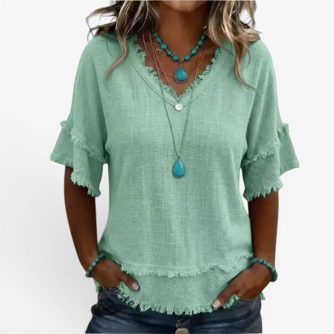 Lucena™ Blusa Escote Pico