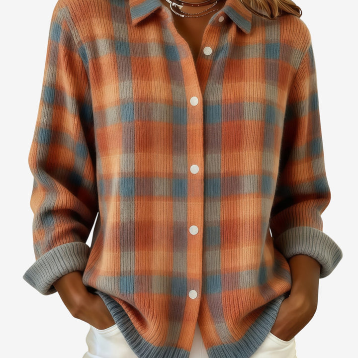 Josefa™ Chaqueta Cuadros Abotonada