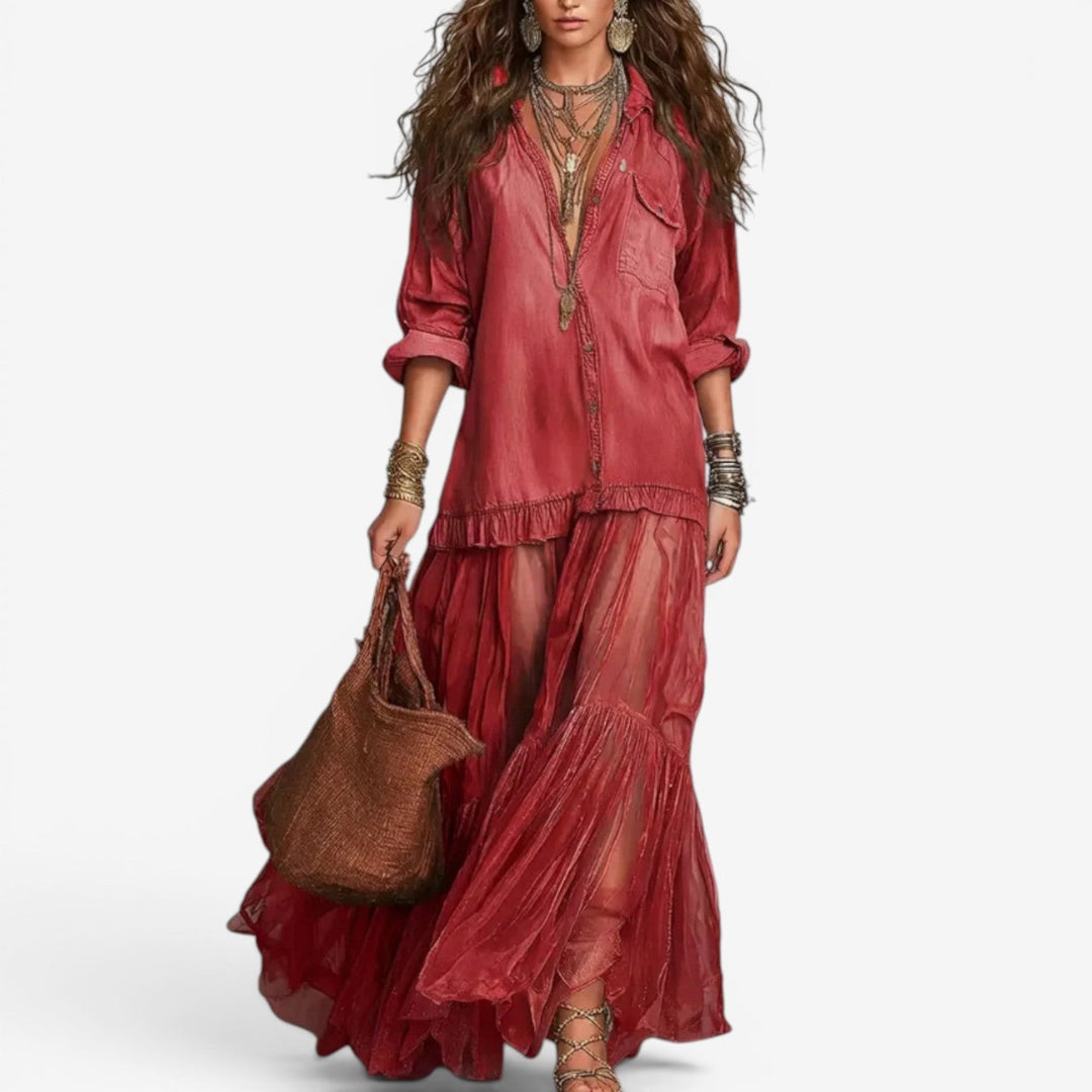 Luella™ Vestido Boho Capas