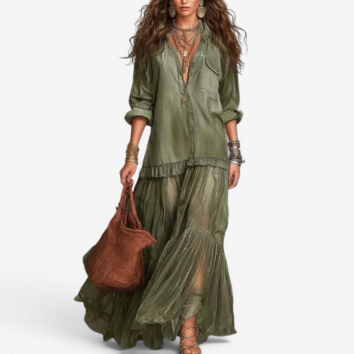 Luella™ Vestido Boho Capas