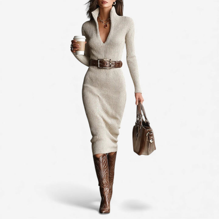 Laura™ Vestido Midi Cinturón