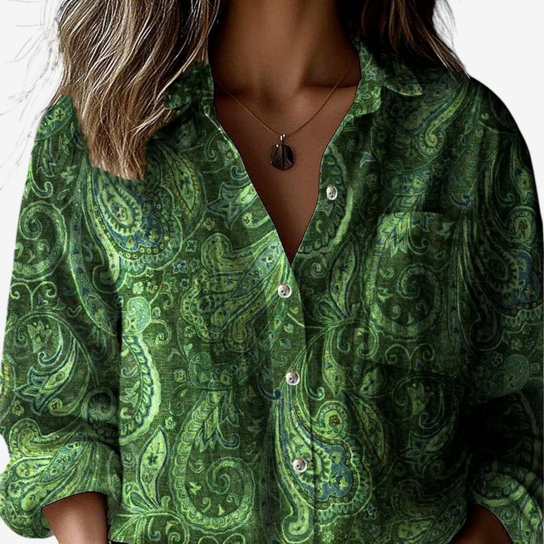 Channelly™ Blusa Paisley Bohemia