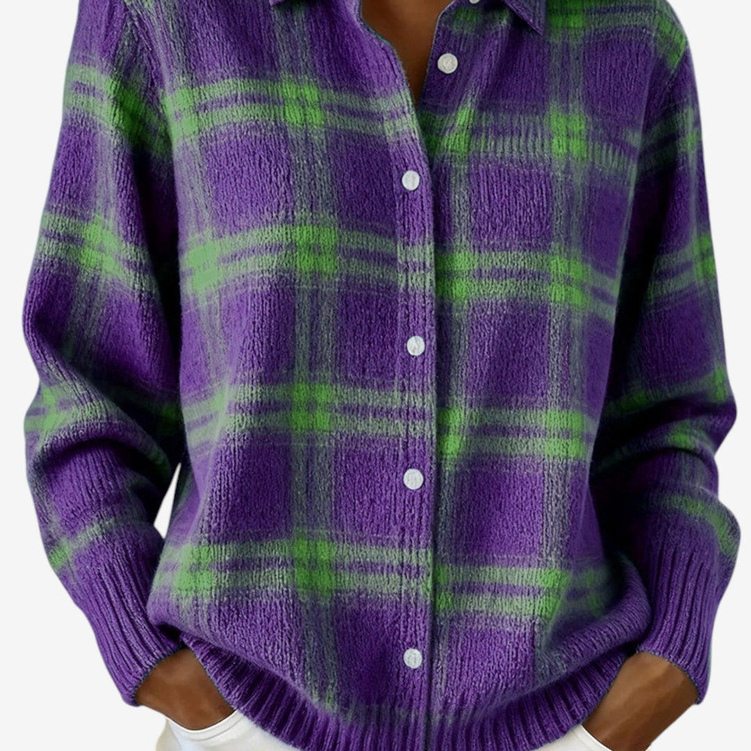 Josefa™ Chaqueta Cuadros Abotonada