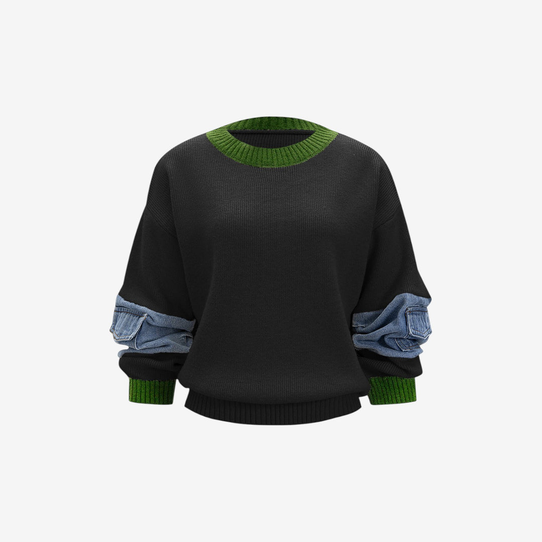 Noelia™ Sudadera Contraste Casual