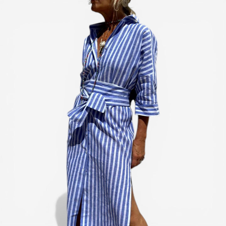 Casta™ Vestido Camisero de Rayas