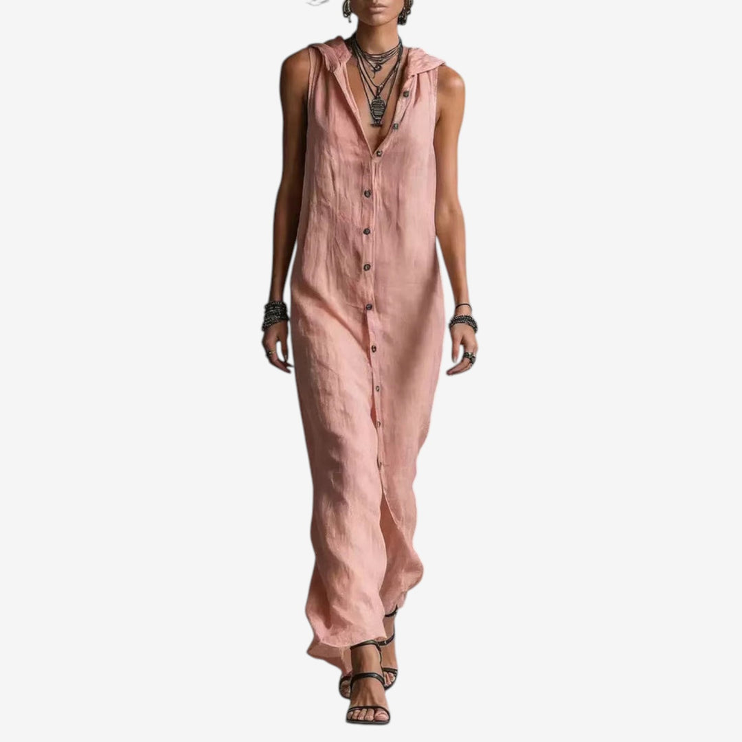 Leala™ Vestido Maxi con Botones
