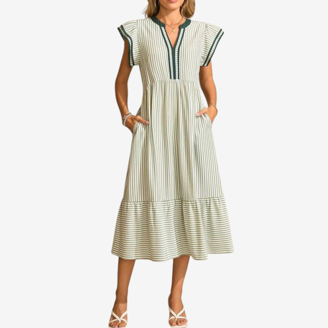 Cenobia™ Vestido Rayas Midi