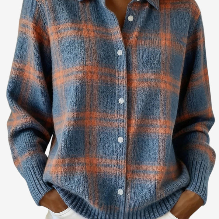 Josefa™ Chaqueta Cuadros Abotonada