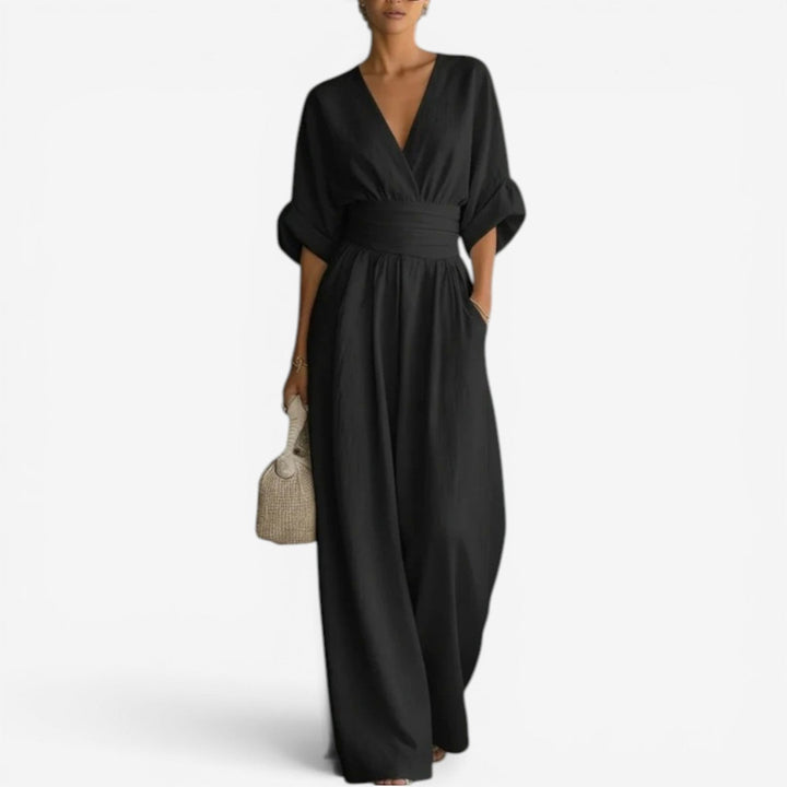 Faqueza™ Vestido cruzado maxi
