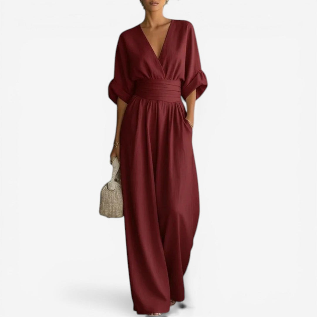 Faqueza™ Vestido cruzado maxi
