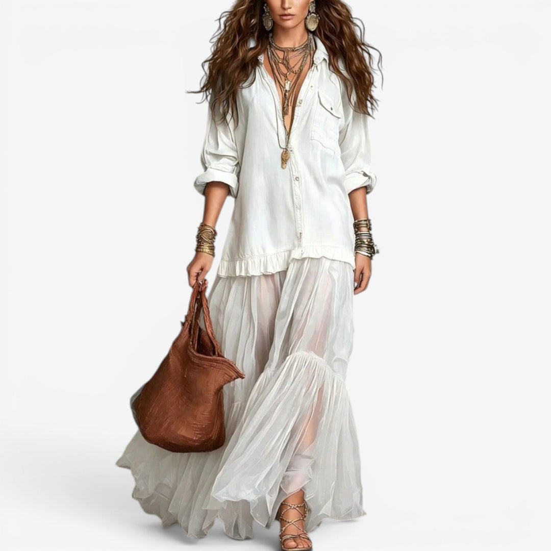 Luella™ Vestido Boho Capas