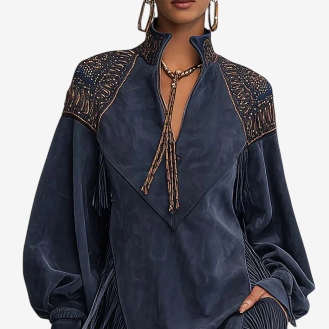 Alanza™ Vestido Túnica Flecos