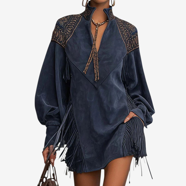 Alanza™ Vestido Túnica Flecos