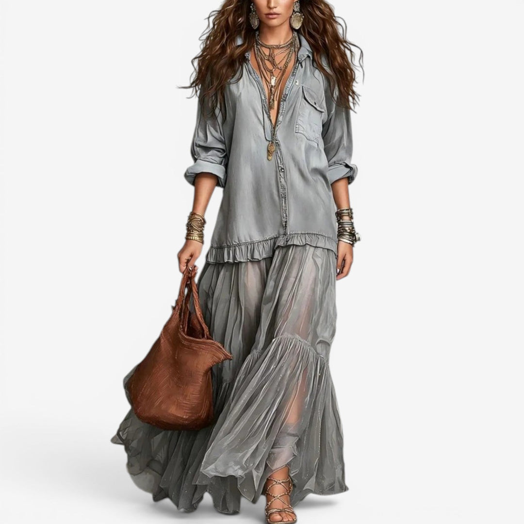 Luella™ Vestido Boho Capas