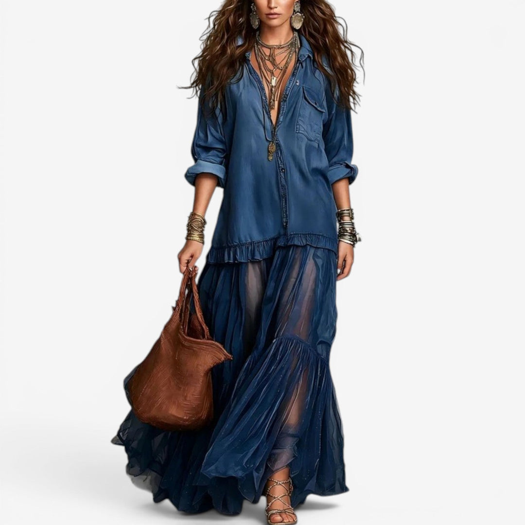 Luella™ Vestido Boho Capas