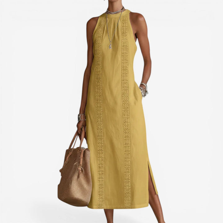 Esma™ Vestido Maxi Botones