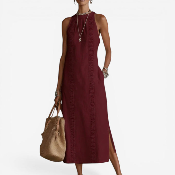 Esma™ Vestido Maxi Botones