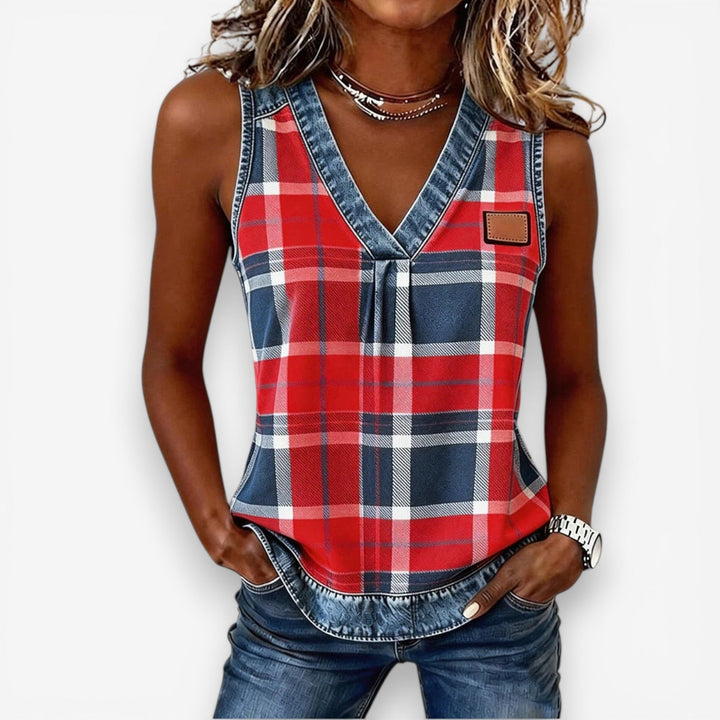 Sarella™ Plaid Sleeveless Top