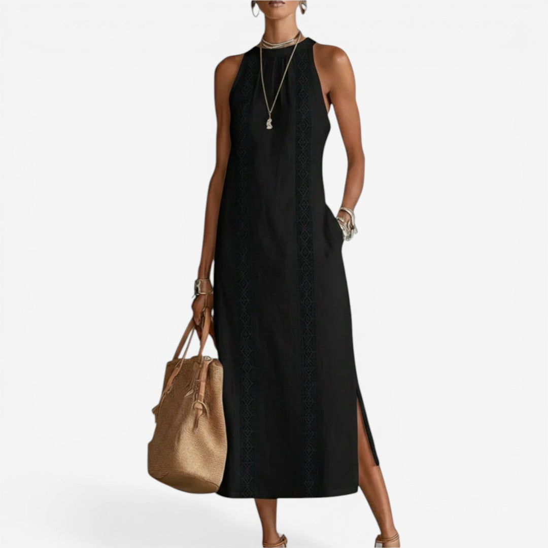 Esma™ Vestido Maxi Botones