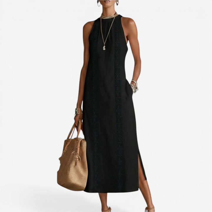 Esma™ Vestido Maxi Botones