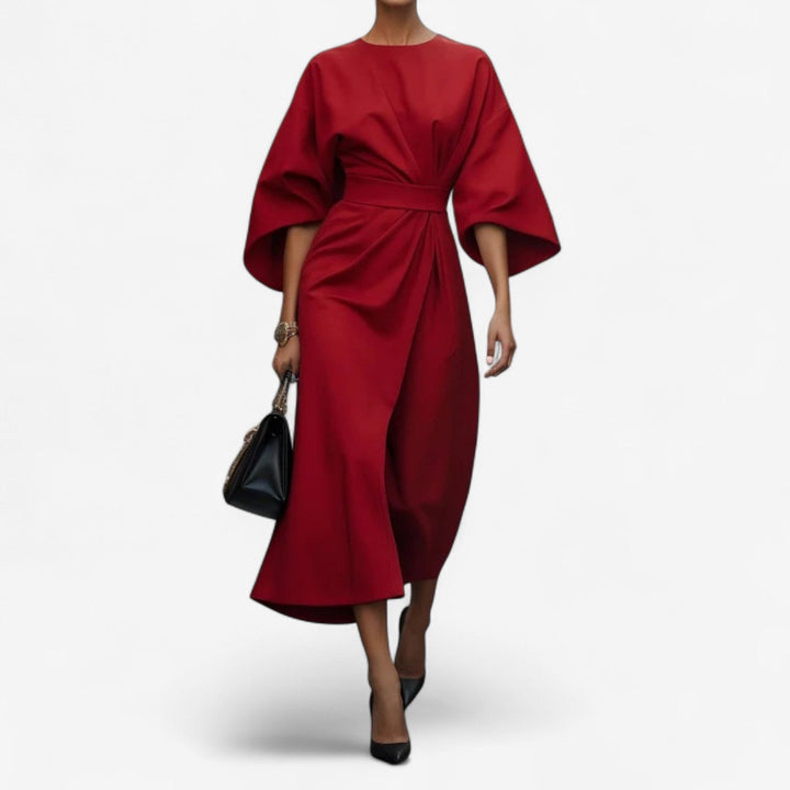 Delfina™ Vestido Midi Drapeado