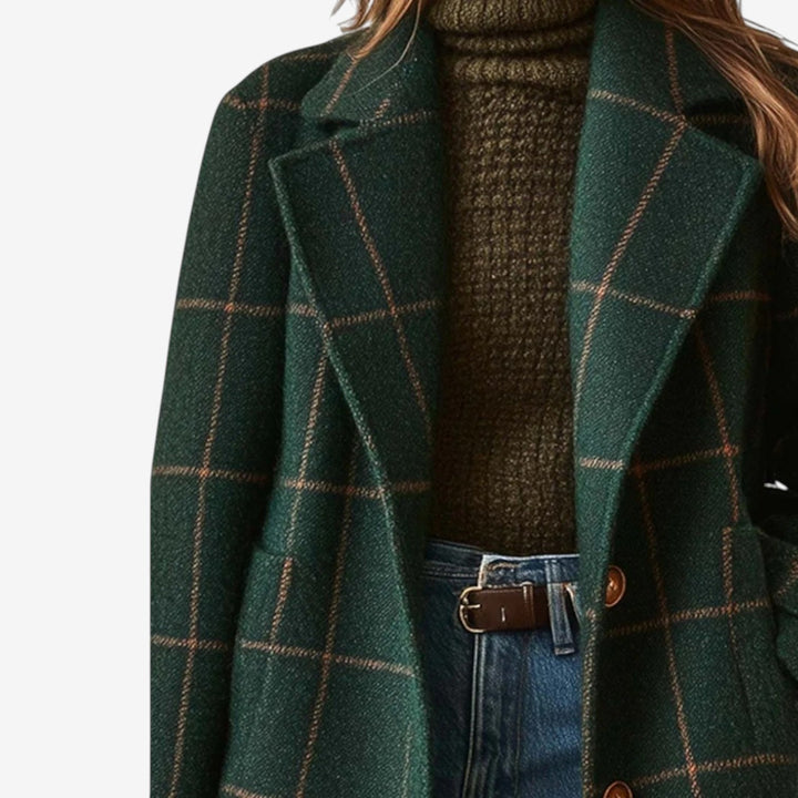 Soledad™ Abrigo Cuadros Largo
