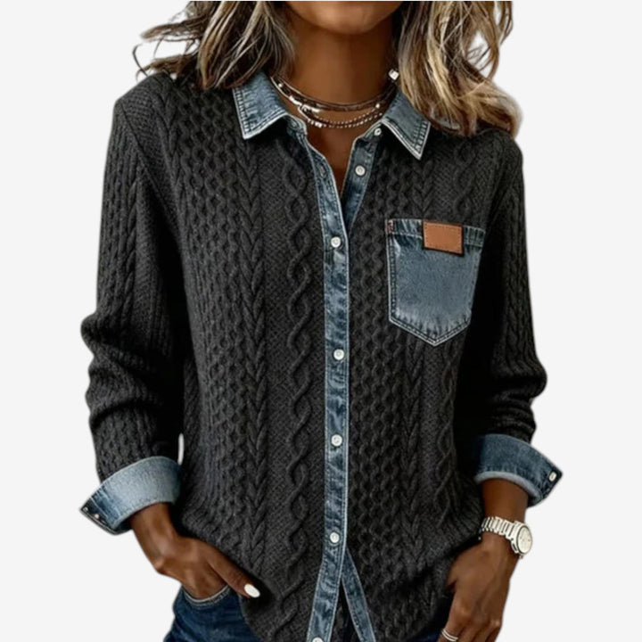 Felipa™ Camisa de punto casual